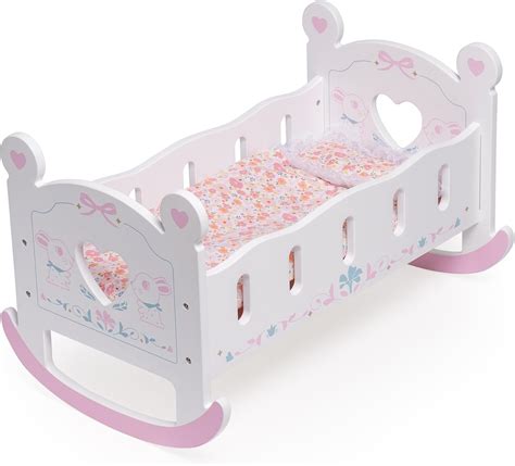 Amazon.com: ROBUD Wooden Baby Doll Crib, Baby Doll Bed Toys, for Dolls ...