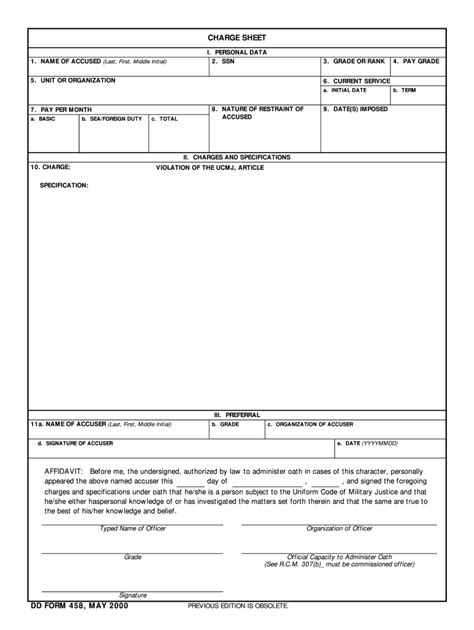 2000-2026 Form DD 458 - Blank Fillable Template | Fill Out, Print ...