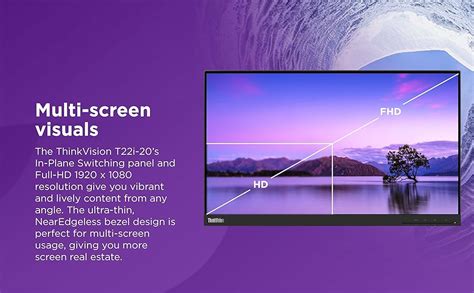 Lenovo ThinkVision T22i-20 21.5 Inches (54.61 cms) FHD IPS (1920x1080 ...