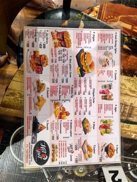 Menu at Hot Spot, Tirupati, Ground Floor