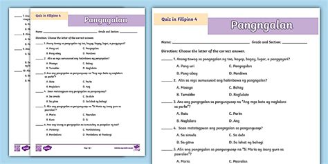 Grade 4 Filipino Quiz - Panghalip