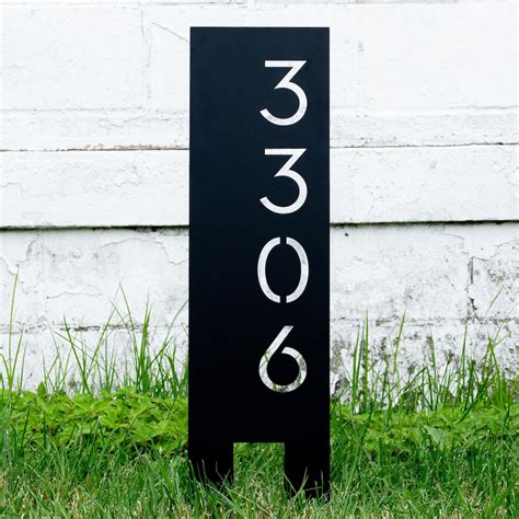 Metal Personalized Vertical Address Stake, Custom House Numbers, Metal ...