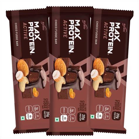 RiteBite Max Protein Active Choco Fudge Protein Bars 75g - Pack of 3 ...