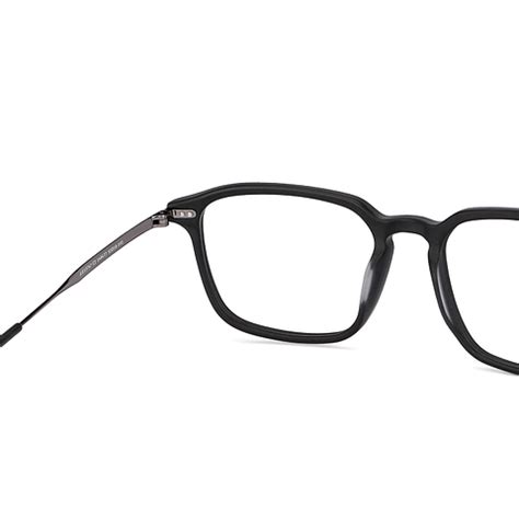 Matte Black Gunmetal Black Full Rim Square John Jacobs Rich Acetate JJ ...