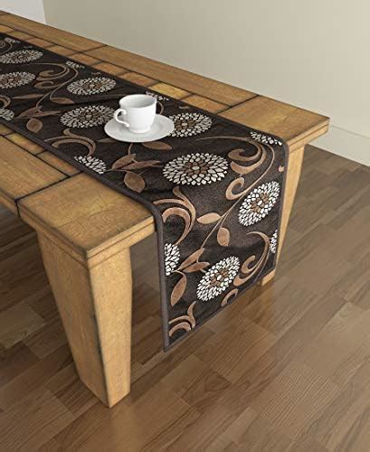 Buy S9 Premium Polyester Floral 6 Seater Table Runner with Piping ...