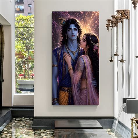 Eternal Divine Union Radha Krishna Love Framed Canvas Wall Art – CIPHER ...