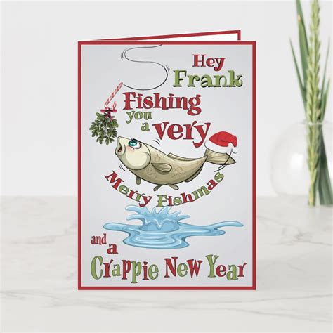 Funny Fishing Christmas - Merry Fishmas Mistletoe Holiday Card | Zazzle
