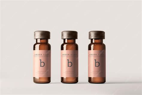 Premium PSD | Amber glass medicine vial bottle mockup