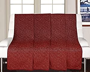 Saral Home Chenille 3 Seater Sofa Cover Throw (Maroon, 140x210 cm ...