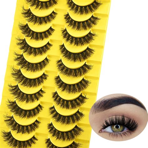 Amazon.com: Lashes Natural Look Fluffy False Eyelashes Wispy Fake Mink Lashes Dramatic Eyelashes ...