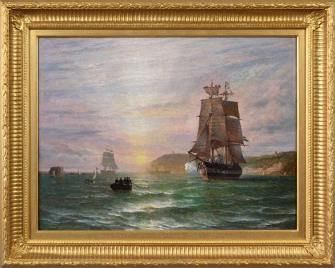 Henry Thomas Dawson - 19th Century seascape oil painting of a guardship ...