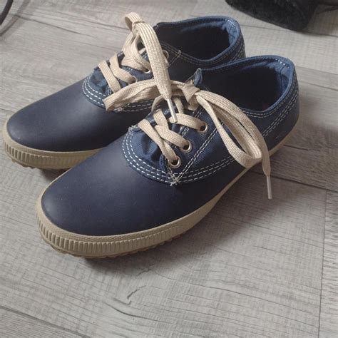 London fog navy blue rain shoes women's size 7 - Depop