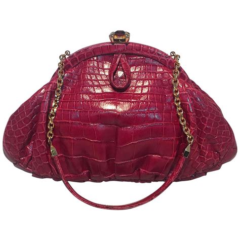 Judith Leiber Small Red Alligator Handbag For Sale at 1stDibs | judith ...