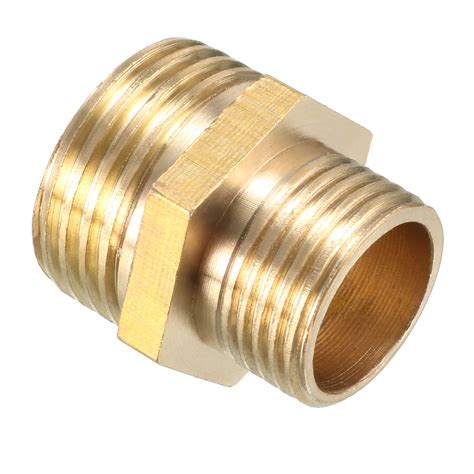 Unique Bargains Brass Pipe Fitting, Reducing Hex Nipple 1/2 BSP Male ...