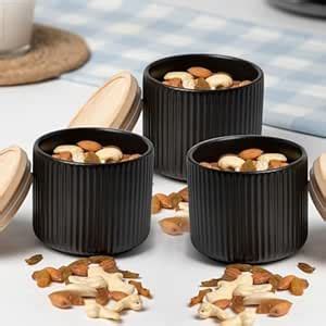 Buy Anko 400mL Ribbed Kitchen Canister Container - Pack of 3 | Airtight ...