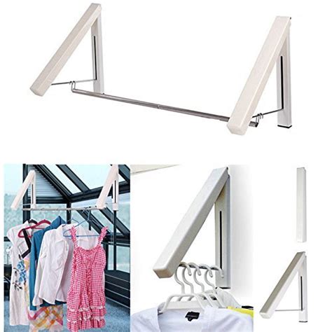 House of Quirk Wall Mountable Hidden Type Dual Cloth Hanger Drying Rack ...