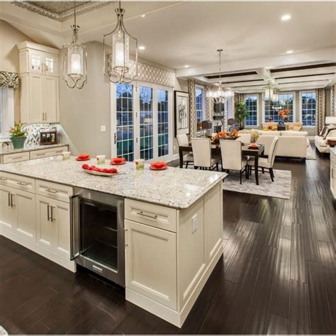 Loving this open concept by @tollbrothers Living Room And Kitchen ...