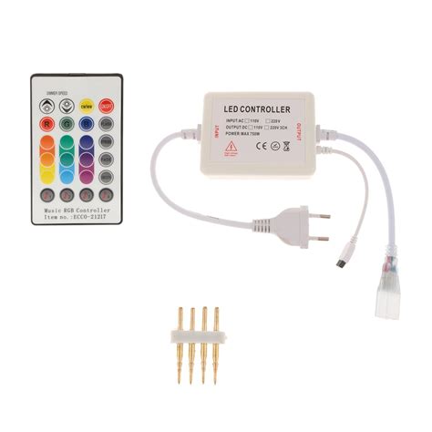Buy DAAS 220V High Voltage LED Light Strip Light Controller RGB LED RF ...
