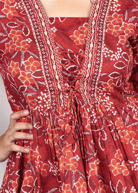 Hibiscus Red Floral Peplum Top – Masang