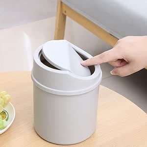 RRDIYZ Small Portable Table Dustbin, Desk Dustbin with Attached Swing ...