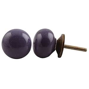 IndianShelf 2 Piece Purple Solid Ceramic Drawer Knobs for Kitchen ...