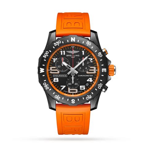 Breitling Endurance Pro 44mm Orange Rubber Strap Watch X82310A51B1S1 ...