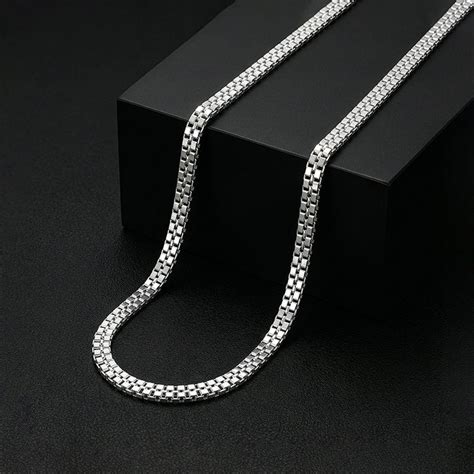 Silver Double Box Chain for Him – GIVA