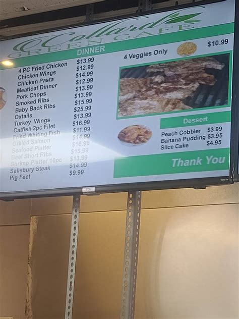 Menu at Collard Green Cafe, Tucker, Mountain Industrial Blvd A4