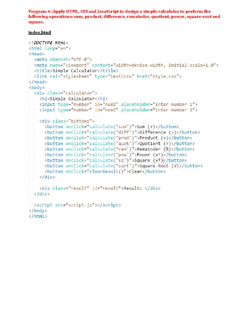 Web 6 - Webs - Electronic and communication - Program 6 :Apply HTML ...