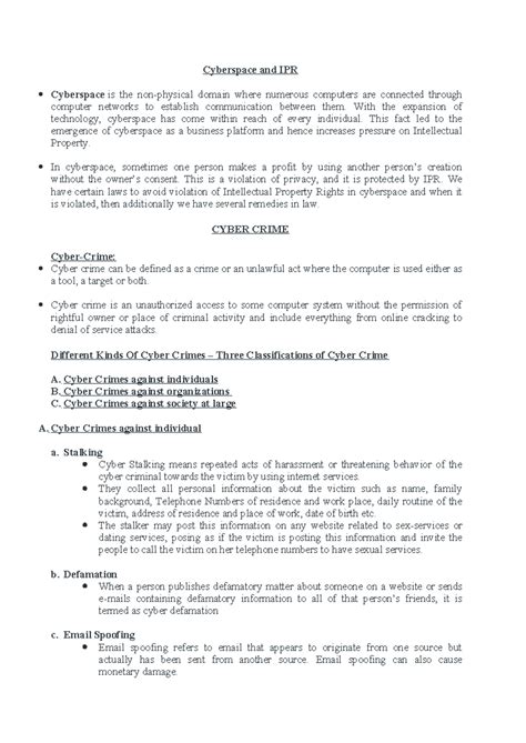 Cyber Intellectual Property and Cyber Crime Overview - Studocu