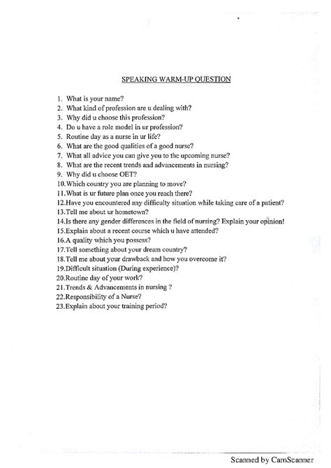 Speaking tips and warm up questions - SPEAKING QUESTION 1. What is your ...