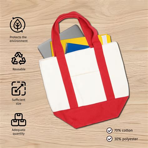 Custom 16oz Mini Canvas Tote Bag With External Pockets, Everyday Bag ...