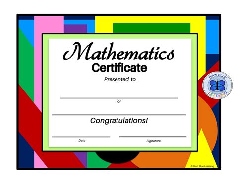 Buy Math Certificate, PDF Math Certificate, Editable Math Certificate ...