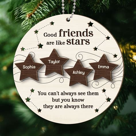 Good Friends Like Stars Friendship Gift Personalized 2-Layer Wooden Or ...