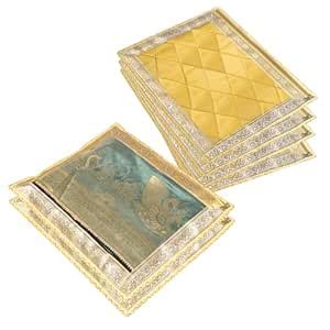 Kuber Industries Saree Cover | 4 Side Lace Saree Cover Clothes Storage ...