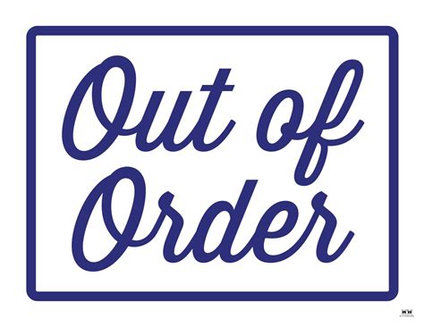 Out Of Order Signs - 25 FREE Printable Signs - PrintaBulk