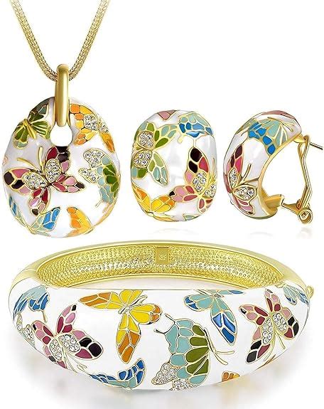 YouBella Jewellery Set AAA Swiss Zircon Enamel Gold Crystal Necklace ...
