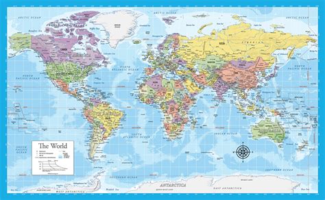Laminated World Map Poster Wall Chart Map Of Earth 18 | Desertcart Sri ...