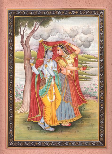 Radha Krishna - Water Color Painting on Paper - Artist:Kailash Raj ...