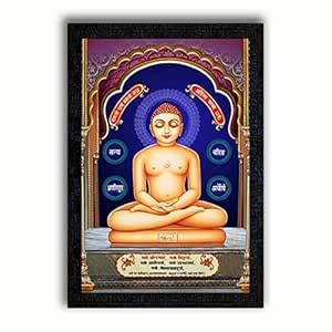 PNF Religious Themed Synthetic Lord Mahavir Swami Jain God with Wooden ...