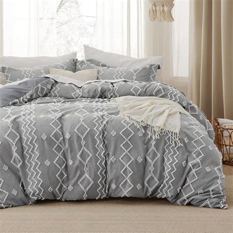 Amazon.com: Bedsure Boho Twin Duvet Cover Size - Cationic Dyed Tufted ...