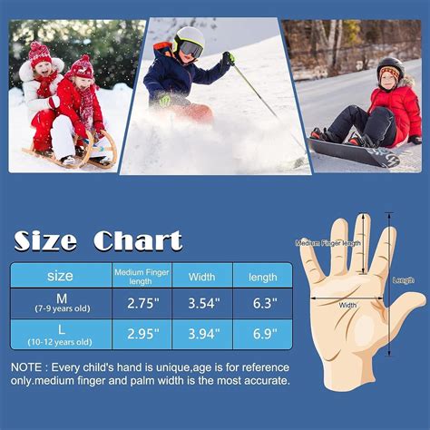 AMAKUZ Kids Snow Gloves - Waterproof Winter Ski Gloves for Boys & Girls ...