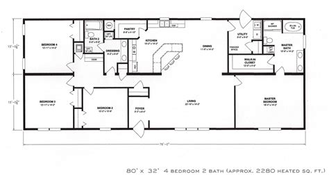 4 Bedroom Floor Plans Ranch