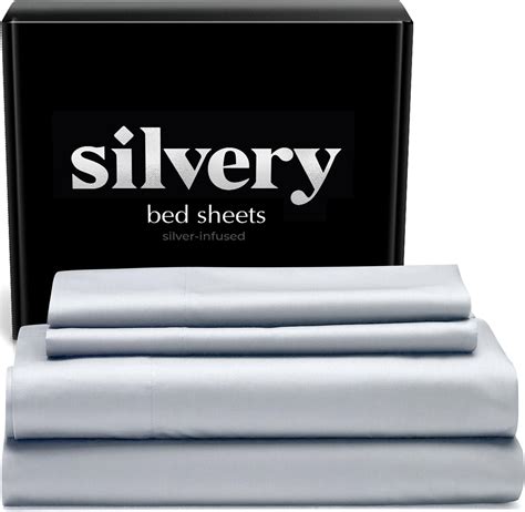 Amazon.com: Silvon Premium Full Size Cotton Silver Infused Sheet Set ...