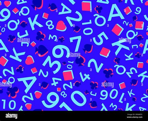 Seamless pattern with card suits: diamonds, hearts, clubs, spades in 3d style. Isometric card ...