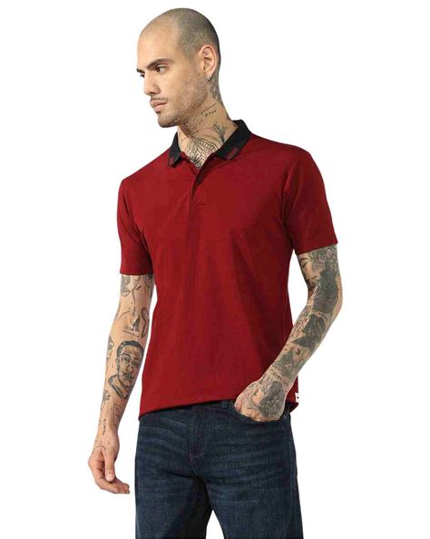 Regular Fit Contrast Collar Polo