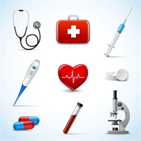 Realistic medical objects set | Free Vector
