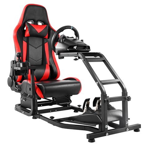 Buy Mokapit Racing Simulator Cockpit Adjustable Sim Stand with Red Seat ...