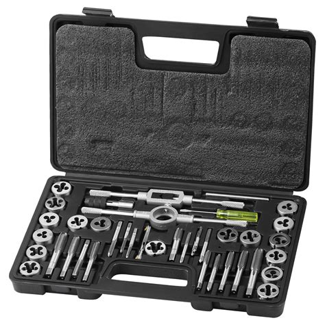 SKYSHALO Tap and Die Set 40Pcs Metric Size M3 to M12 Bearing Steel Threading Tool - Walmart.com