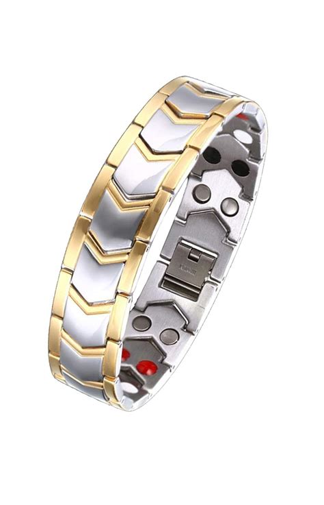 Buy ZIVOM® Gold Silver Bio Magnet Therapy Health Energy Bracelet at ...
